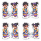 Freethrows of Bows Paars Gold Basketball Boy Girl Sticker (Voorkant)