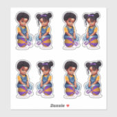 Freethrows of Bows Paars Gold Basketball Boy Girl Sticker (Vel)