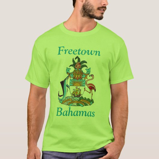 Freetown, Bahama's met het wapen van Eleuthera T-shirt (Voorkant)