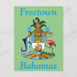 Freetown, Bahama's met Wapen (Eleuthera) Briefkaart