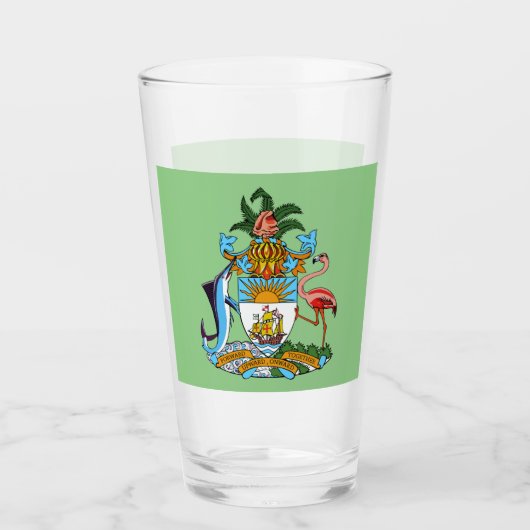 Freetown, Bahama's Schip met Flamingo (Eleuthera) Glas (Voorkant)