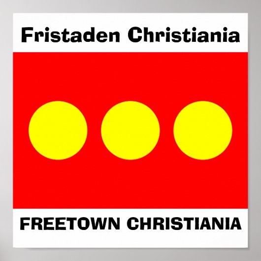 Freetown Christiania Flag Poster (Voorkant)