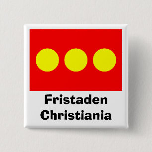 Freetown Christiania Flag Vierkante Button 5,1 Cm