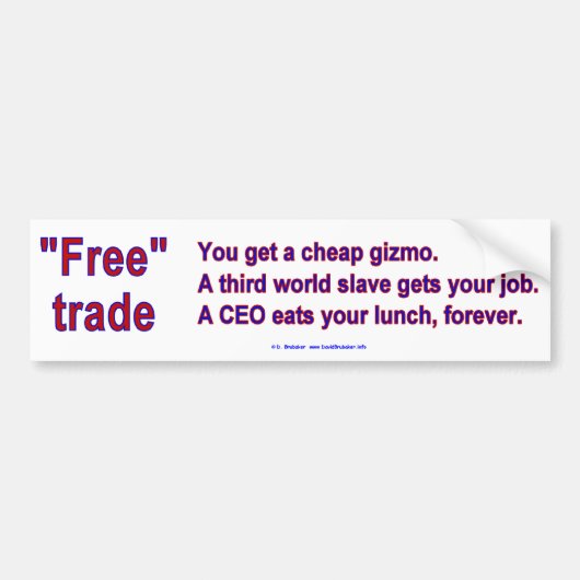 FreeTradeGizmo Bumpersticker (Voorkant)