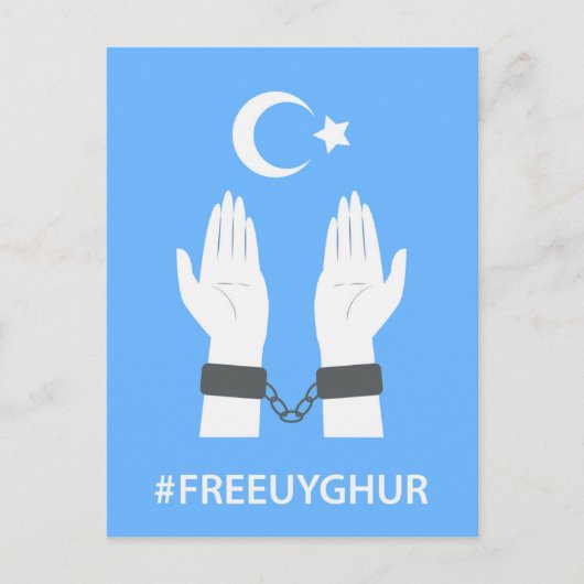 #FREEUYGHUR BRIEFKAART (Voorkant)