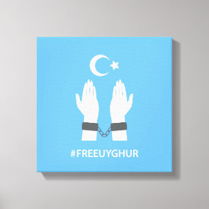 #FREEUYGHUR CANVAS AFDRUK