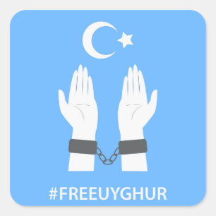 #FREEUYGHUR VIERKANTE STICKER