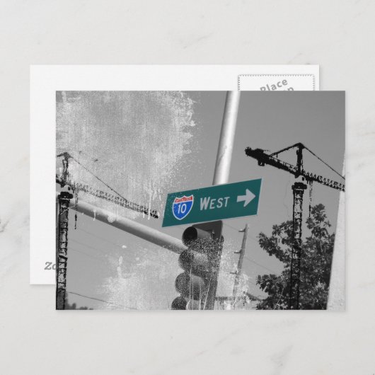 Freeway 10 West Sign Briefkaart (Voorkant / Achterkant)