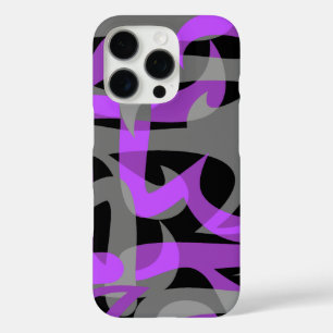 Freeway Abstract Retro Psychedelic Violet iPhone 16 Pro Hoesje