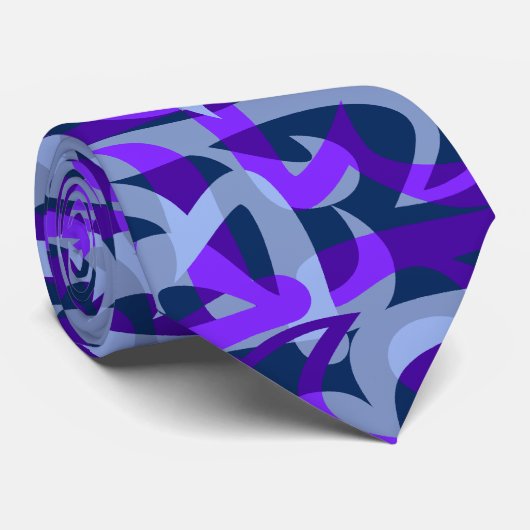 Freeway Abstract Retro Two-Side Print Stropdas (Opgerold)