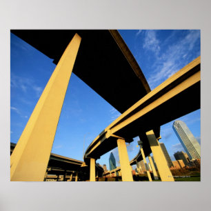 Freeway Overpass in Dallas Poster