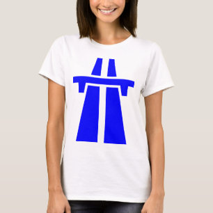 Freeway, snelweg, Autobahn - blauw T-shirt
