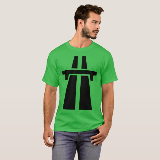 Freeway, snelweg, Autobahn - zwart T-shirt (Voorkant volledig)
