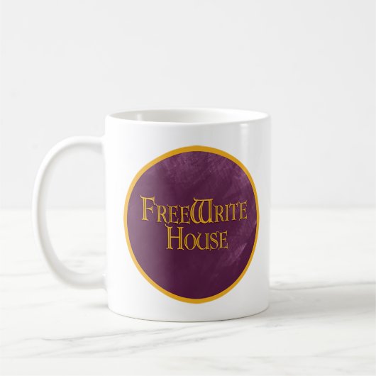 Freewrite House-Mok met Paarse Logo Koffiemok (Links)