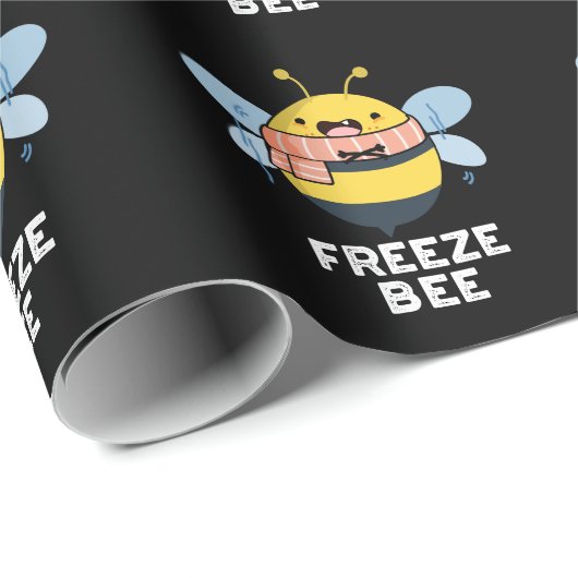 Freeze Bee Funny Insect Bug Dark BG Cadeaupapier (Rol Hoek)