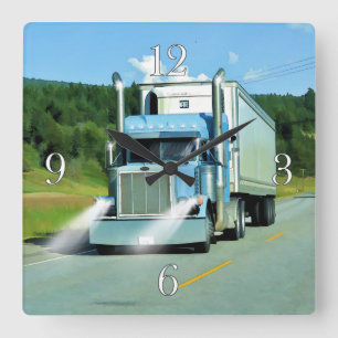 Freezer Truck Drivers Wall Clock Vierkante Klok