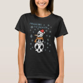 Freezing to Death Skeleton Snowman Graphic T-shirt (Voorkant)