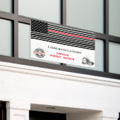 Frefighter America Flag Red Line Gefeliciteerd Spandoek (Buitenkant Gebouw)