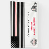 Frefighter America Flag Red Line Gefeliciteerd Spandoek (Verticaal)