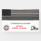Frefighter America Flag Red Line Gefeliciteerd Spandoek (Horizontaal)