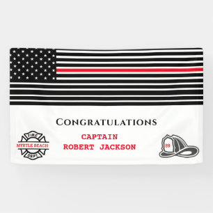 Frefighter America Flag Red Line Gefeliciteerd Spandoek