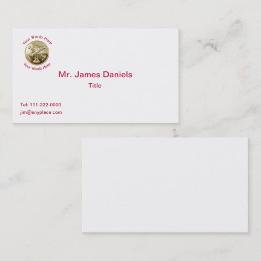 Frefighter Battalion Chief Gold Medallion Visitekaartje (Voorkant / Achterkant)