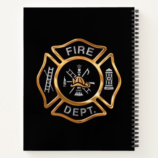 Frefighter Gold Badge Notitieboek (Achterkant)
