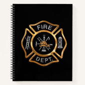 Frefighter Gold Badge Notitieboek (Voorkant)