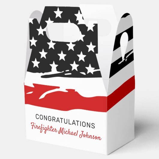 Frefighter Party Thin Red Line Gefeliciteerd Bedankdoosjes (Geopend)