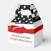 Frefighter Party Thin Red Line Gefeliciteerd Bedankdoosjes (Voorkant Zijde)