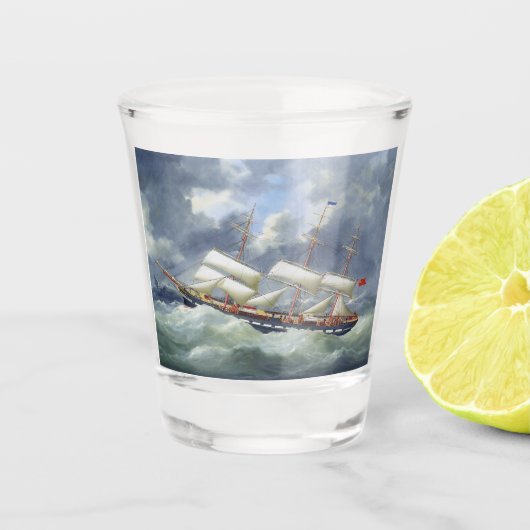 Fregat Opleidingsschip Atalanta 1885 Shot Glas (Voorkant)