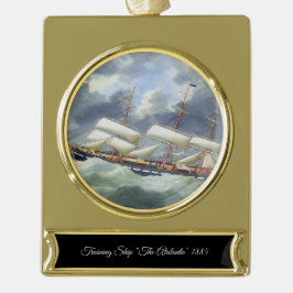 Fregat Opleidingsschip Atalanta 1885 Verguld Banner Ornament