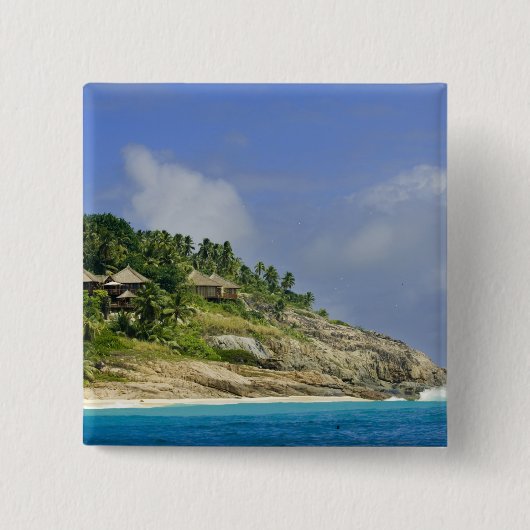 Fregate Island resort PR) Vierkante Button 5,1 Cm (Voorkant)