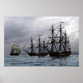 fregaten voor anker poster