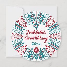 Frehlicher Grischtdaag, Pennsylvania Dutch Xmas Feestdagenkaart