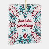 Frehlicher Grischtdaag, Pennsylvania Dutch Xmas Keramisch Ornament (Rechts)