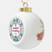 Frehlicher Grischtdaag, Pennsylvania Dutch Xmas Keramische Bal Ornament (Rechts)