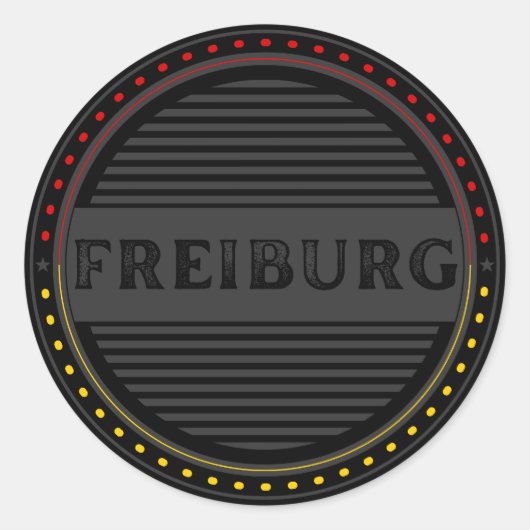 Freiburg City Pride Embleem – Duitse identiteit Ronde Sticker (Voorkant)