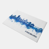 Freiburg Duitsland Skyline Blue Deurmat (Schuin)