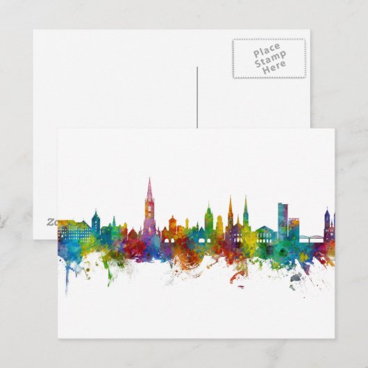 Freiburg Duitsland Skyline Briefkaart (Voorkant / Achterkant)
