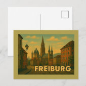 Freiburg Duitsland Stad Kunst Briefkaart (Voorkant / Achterkant)