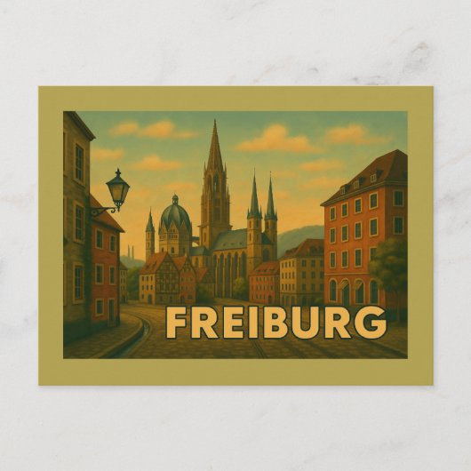 Freiburg Duitsland Stad Kunst Briefkaart (Voorkant)