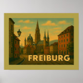 Freiburg Duitsland Stad Kunst Poster (Voorkant)