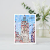 Freiburg Duitsland Travel Place Waterverf Briefkaart (Staand voorkant)