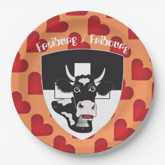 Freiburg – Fribourg Papierteller Papieren Bordje (Voorkant)