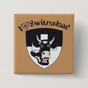 Freiburg/Fribourg Schweiz Suisse Buttonnen Vierkante Button 5,1 Cm