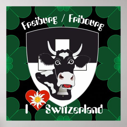 Freiburg Fribourg Schweiz Suisse Poster (Voorkant)