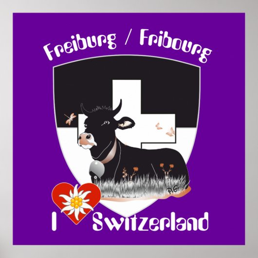 Freiburg Fribourg Schweiz Suisse Poster (Voorkant)