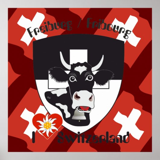 Freiburg Fribourg Schweiz Suisse Poster (Voorkant)