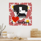 Freiburg Fribourg Schweiz Suisse Poster (Keuken)